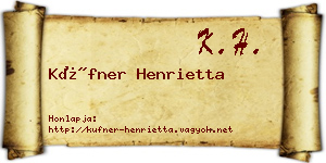 Küfner Henrietta névjegykártya